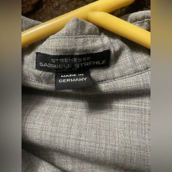 STRENESSE GAbriele Strehle Gray Button-Down Shirt Made in Germany 100% wool - Picture 6 of 8